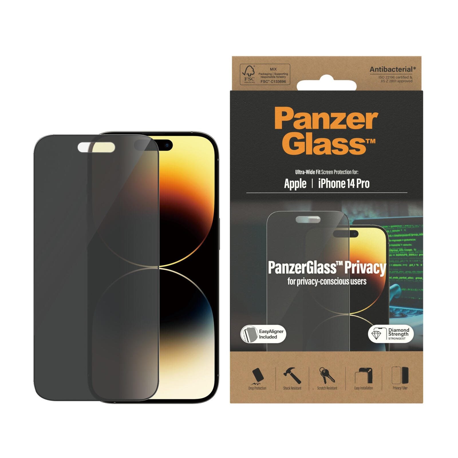 PanzerGlass Ultra-Wide Fit Privacy für Apple iPhone 14 Pro PanzerGlass Ultra-Wide Fit Privacy für Apple iPhone 14 Pro